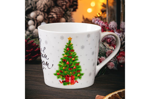 Кружка 380 мл 13*9,7*9 см Праздничная ель с золотом NEW BONE CHINA - Elan gallery фото 10