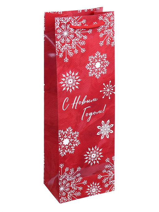 Пакет подарочный новогодний 12х36см "Ассорти снежинок" (ПКП-5628)