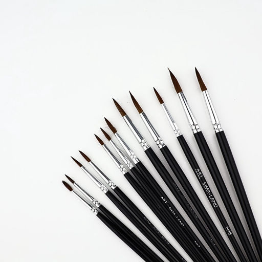 Кисть для рисования, пони круглые, набор 12 шт. № 1.2,3.4,5.6,7.8,9.10,11.12«Климт»