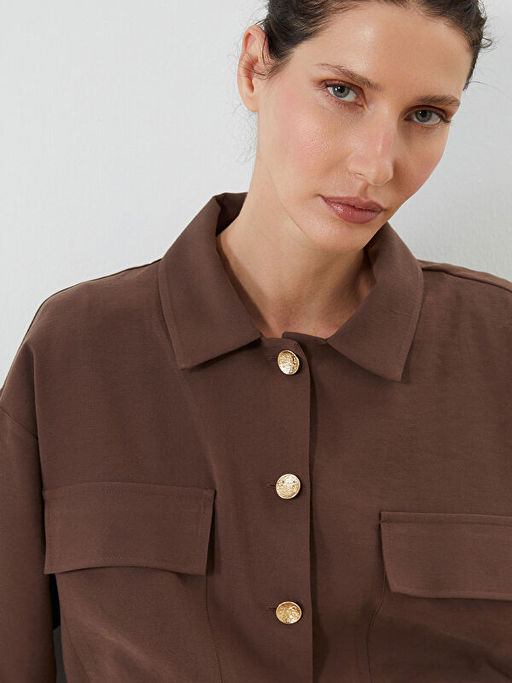 G?mlek Yaka Oversize Kad?n Ceket