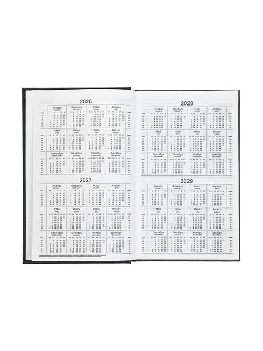 Ежедневник датированный Calligrata, А5, 2026, твёрдая обложка из бумвинила, 168 листов, чёрный