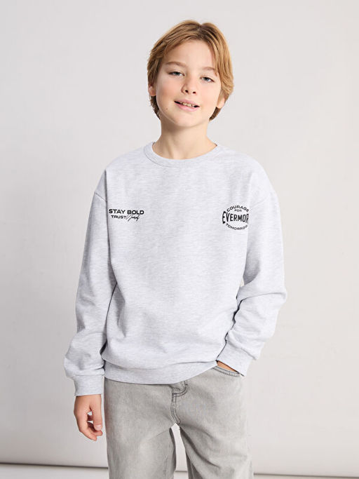 Bisiklet Yaka Erkek ?ocuk Sweatshirt 2li
