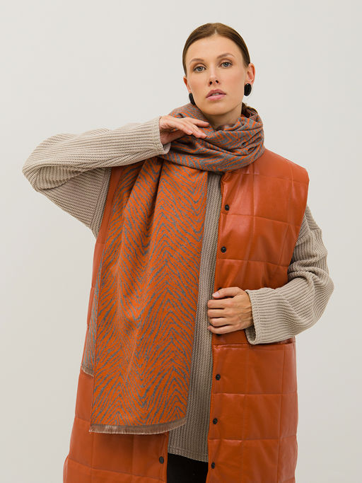 В составе шерсть и кашемир! теплый двусторонний палантин - Tantino фото 3