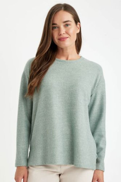 Relax Fit Bisiklet Yaka Fitilli Kaskorse Y?rtmacl? Basic Duz Sweatshirt