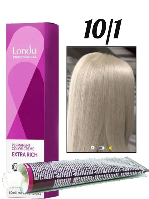 Стойкая краска 10/1 яркий блонд пепельный LondaColor