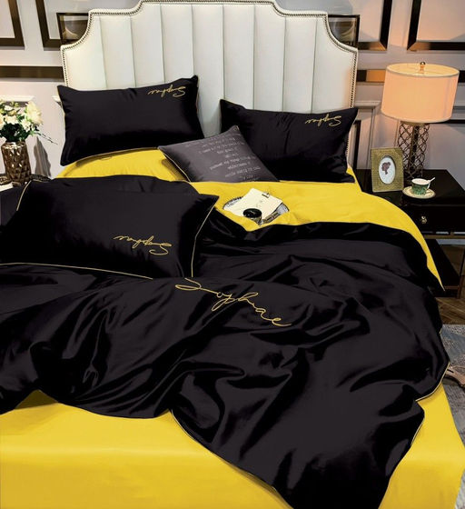 КПБ Mency однотонный с вышивкой MENO038 Семейный