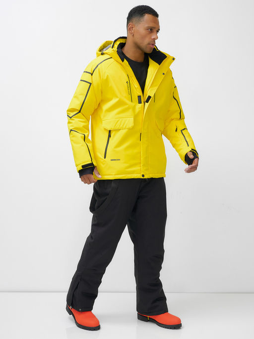 Горнолыжный костюм мужской зимний желтого цвета 390J - Leifensh фото 9