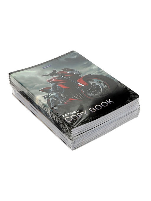 Комплект 12 тетрадей, 48 листов, клетка, 60гр, 4 вида, Автомото,софтач с выборочным уф-лаком   10968