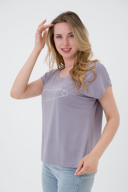 Футболка женская из вискозы Лирика пудра Call me angel - Амадэль фото 3