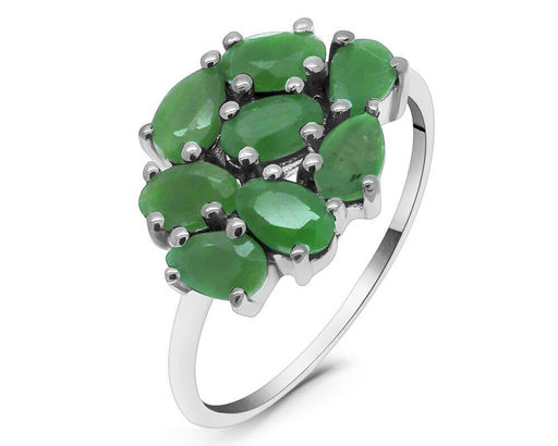 Кольцо из серебра изумруд берилл, Астра