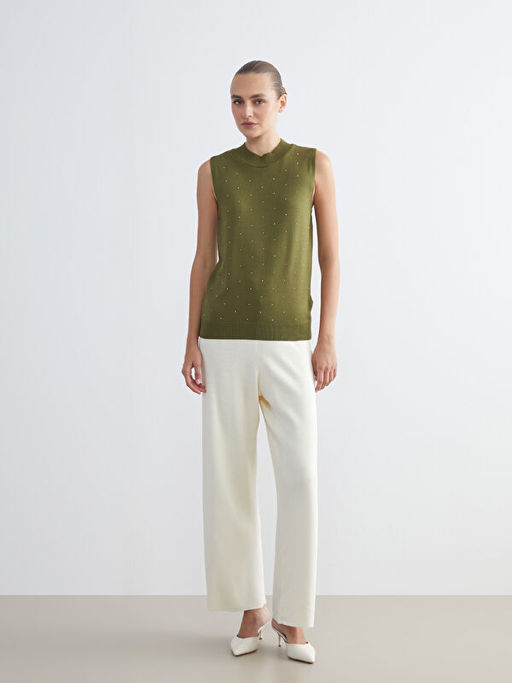 Bisiklet Yaka Ta?l? Kad?n Triko Atlet