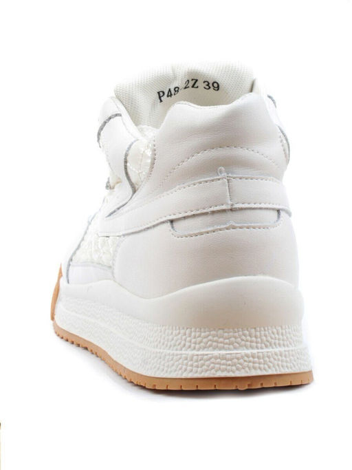 04-P48-2Z MILK WHITE Ботинки зимние женские (искусственная кожа и шерсть)