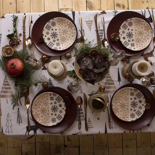 Скатерть новогодняя «Доляна» X-Mas 146×110+/- 3 см, 100% хлопок, рогожка 164 г/м²