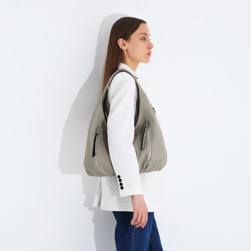 Сумка-мешок на молнии, 3 наружных кармана, цвет серый - Simaland фото 8