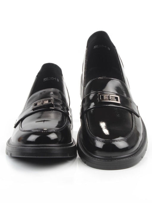 03-PDHL243-1 BLACK Лоферы женские (натуральная кожа)