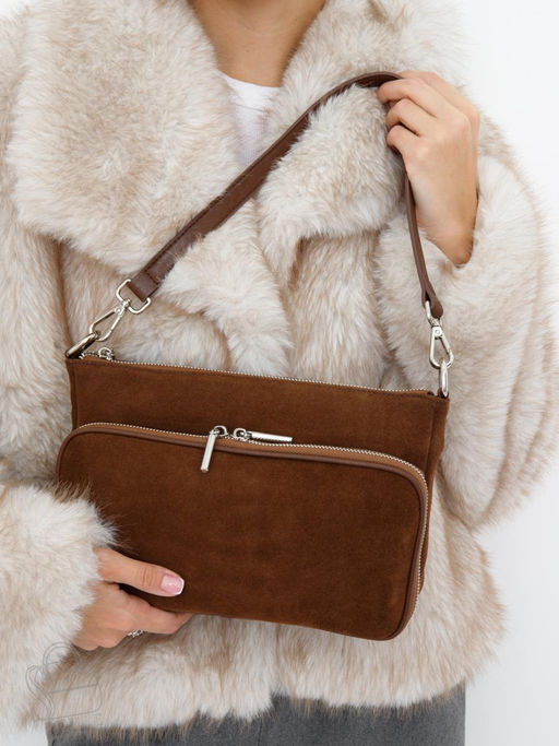 Сумка женская кожаная 8200PEF cocoa Polina&Eiterou в Новосибирске