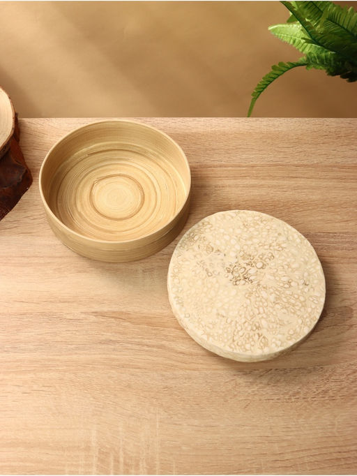 Банка для сыпучих продуктов, 16×16×7.5 см, бамбук