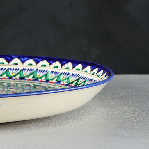 Ляган Риштанская Керамика «Узоры», 36 см, синий