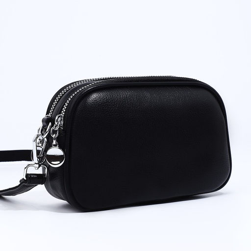 Сумка кросс-боди на молниях, наружный карман, цвет чёрный - Simaland фото 3