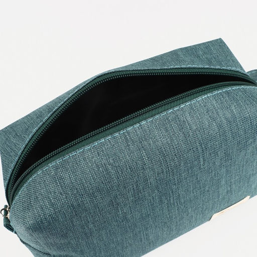 Косметичка дорожная на молнии, с ручкой, зелёная