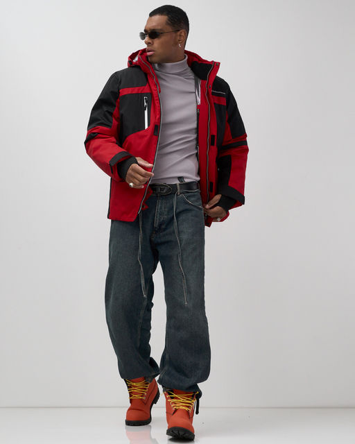 Горнолыжная куртка мужская зимняя красного цвета 7613Kr - Mtforce фото 16