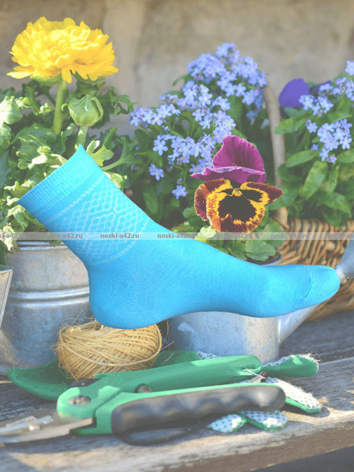 Цена за 5 пар.5 ПАР - ЮстаТекс носки женские 2с5 хлопок с лайкрой - 5 ПАР