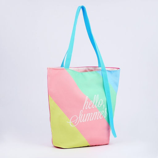 Сумка женская пляжная Hello summer, 39×32 см, розовая