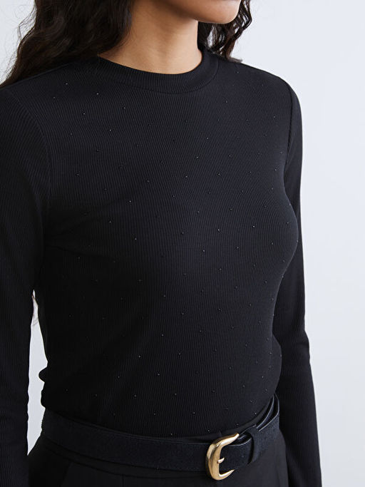 Bisiklet Yaka Ta?l? Kad?n Ti??rt