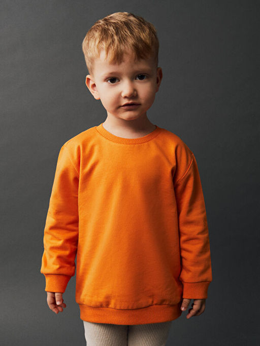 Bask?l? Uzun Kollu Erkek Bebek Sweatshirt 2li