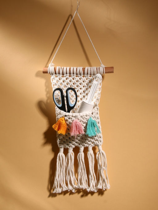 Кармашек текстильный, подвесной, 22×50 см, белый