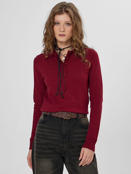 Поло женское бордовое - Mark formelle фото 5