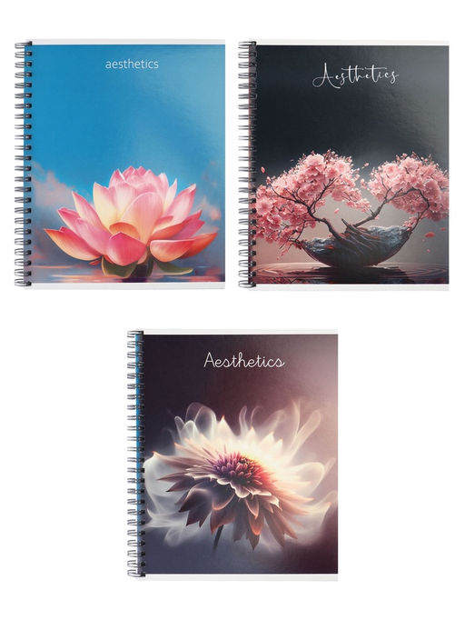 Тетрадь 96 листов в клетку, на гребне, Эстетика, МИКС