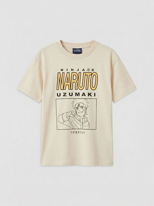 Bisiklet Yaka Naruto Bask?l? Erkek ?ocuk Ti??rt