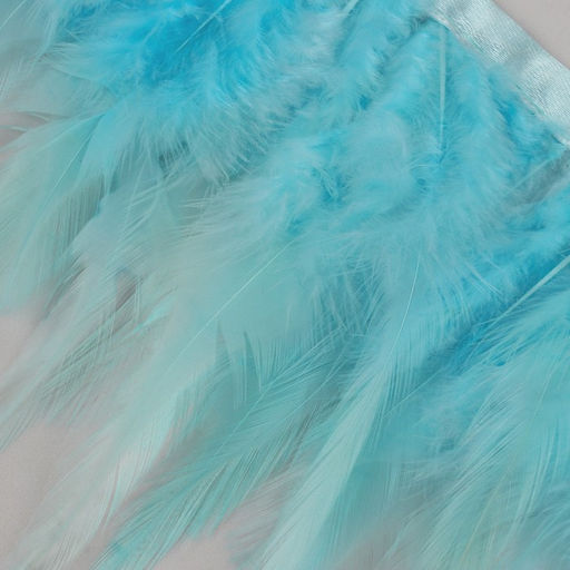 Перья петуха декоративные, на ленте, 10-15 см, 5±0.5 м, голубые