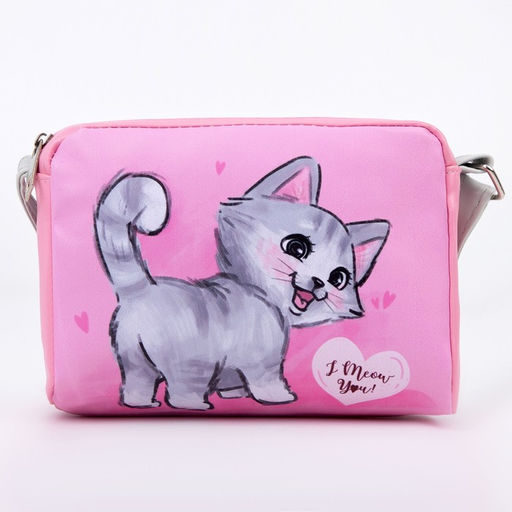 Сумка детская Котенок из эко-кожи, на ремешке, 15х12х3 см - NAZAMOK KIDS фото 3