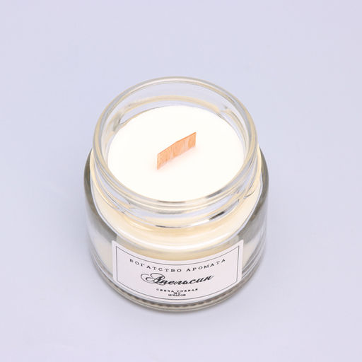 Свеча ароматическая из соевого воска в банке, 75 г, апельсин