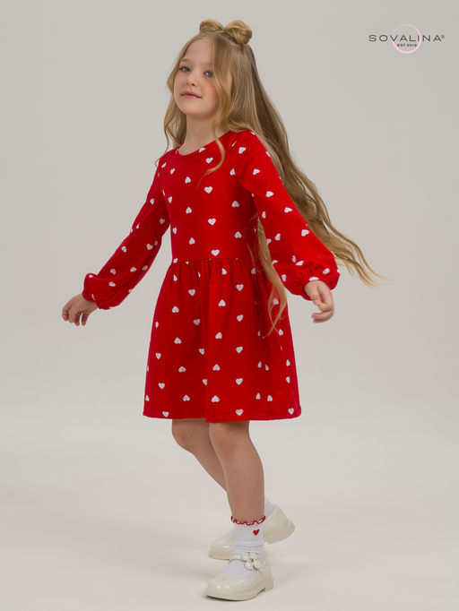 Платье Моана белые сердца на красном - Sovalina фото 18