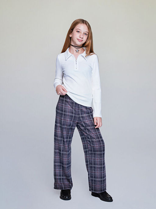 Polo Yaka Uzun Kollu K?z ?ocuk Ti??rt