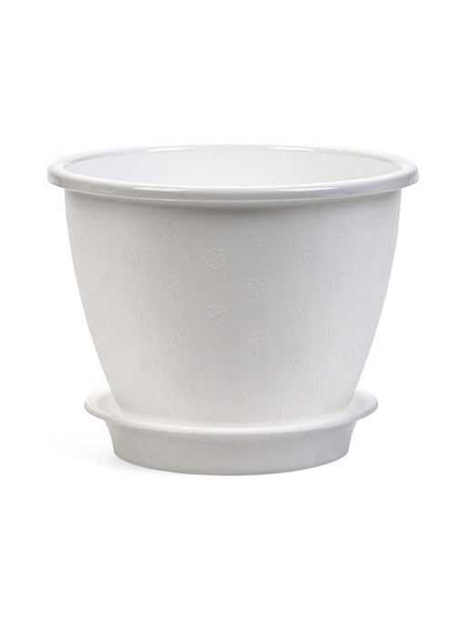 Цена за 2 шт. Горшок для цветов «Цветочек», 2.1 л, d=18 см, h=14 см, пластиковый, белый