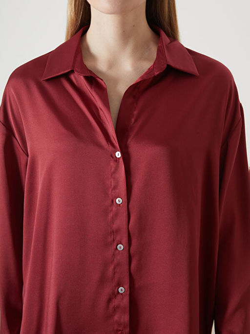 Oversize Saten Kad?n G?mlek