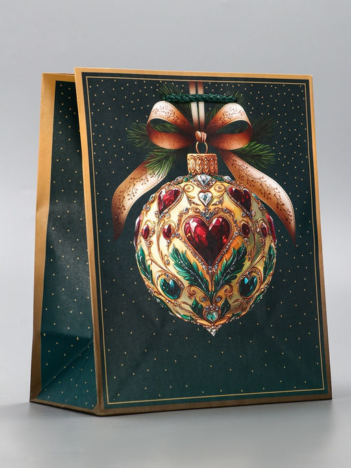 Цена за 2 шт. Пакет подарочный новогодний ламинированный, «Ёлка», 18×10×22.3 см