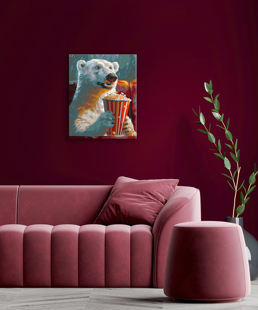 ФРЕЯ PNB/PL-335 Набор для раскрашивания по номерам 50 х 40 см Мишка в кино