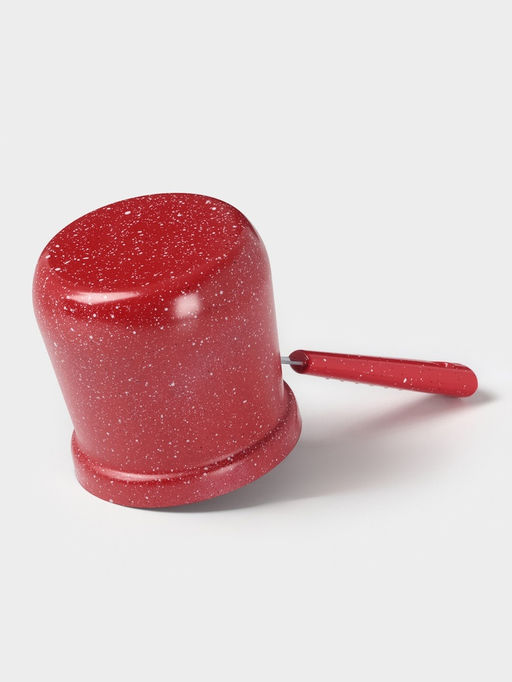 Турка Доляна Мрамор рэд, 800 мл, d=10 см, антипригарное покрытие, индукция, красная  фото 4