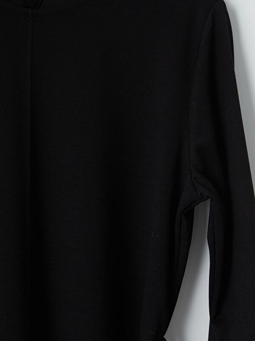 Bisiklet Yaka Kemerli Kad?n Sweatshirt Tunik