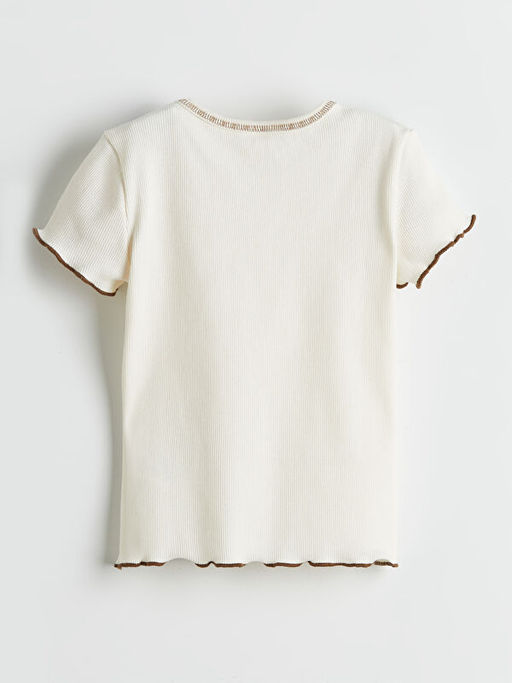 Bisiklet Yaka Kurdele Detayl? K?z ?ocuk Ti??rt 2li