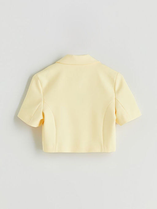 ?i?ekli K?z ?ocuk Crop Ceket