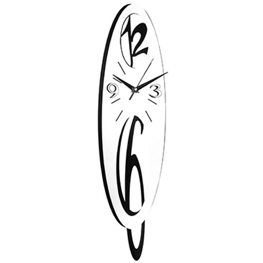 Часы настенные "Овал" 15х57,5х2см, мягкий ход, циферблат серый, пластм. черный (Китай)