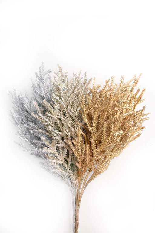 Кустик декоративный 36 см (SF-7339) серебро №21 - Больше подарков фото 3