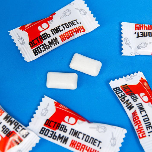 Цена за 50 шт. Жевательная резинка Без уважения 1.36 г, вкус: мята (в коробке 50 шт.) - Фабрика счастья фото 2