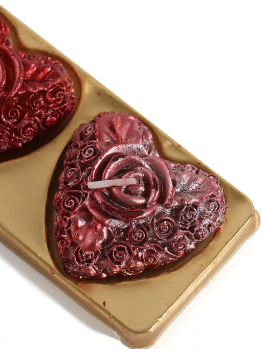 УЦЕНКА Набор свечей Сердце с розой, 3 шт., 5?2.5 см, красный - Дарим красиво фото 3